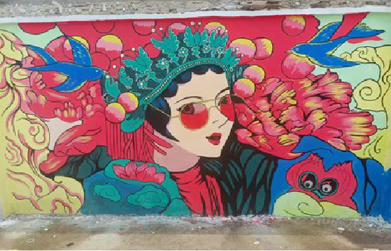 监利墙体彩绘-网红墙