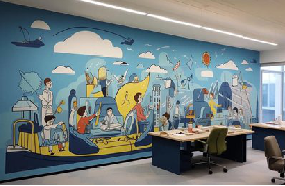 监利办公室墙绘的特点。