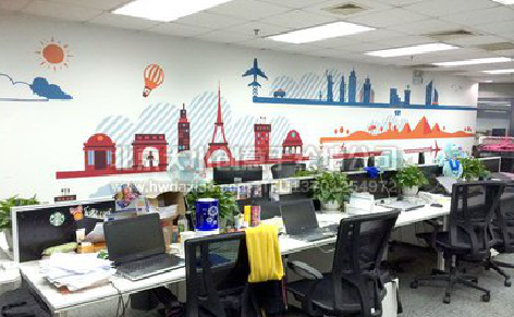 监利教你设计办公室墙绘的方法。